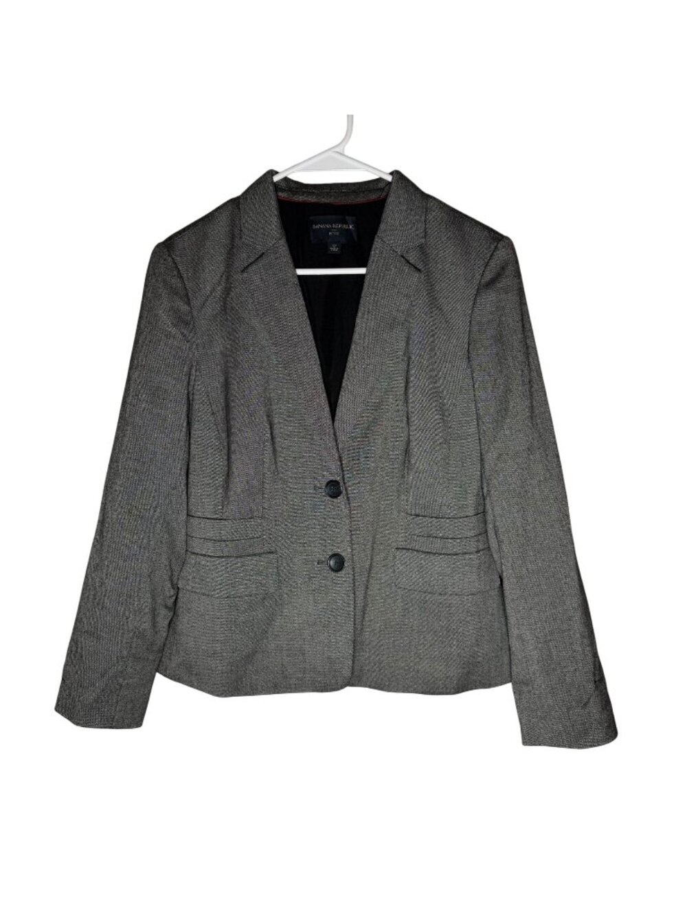 Banana Republic Gray Wool Blend Blazer Suit Jacket Size 10 Petite
